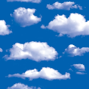 Seamless blue sky and white clouds wallpaper pattern for ceiling and wall decoration