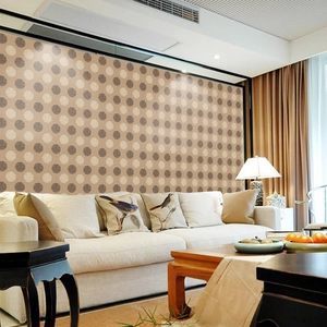 Polka dot wall sticker in brown and beige tones for modern living room decor