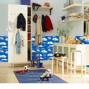 Self-adhesive blue sky and white clouds wallpaper for ceiling and wall decoration