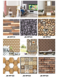 Detailed close-up showing diverse 3D brick and wood grain textures for wall decoration