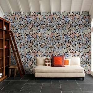 3D Stone Texture Wall Sticker PVC Self Adhesive Irregular Rock Pebble Pattern Wallpaper For Living Room Bedroom Kitchen Home Decor