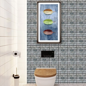 Modern gray brick pattern self-adhesive PVC wall sticker for bathroom wall decoration