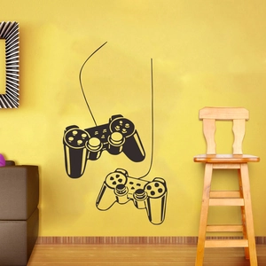 Creative game controller wall stickers in black, ideal for modern game room decoration
