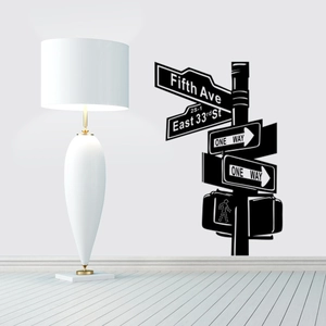 Modern New York street sign wall sticker with Fifth Ave and East 33rd St graphics