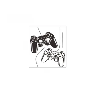 Detail showing layout dimensions 66x57cm for game controller wall stickers
