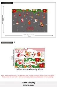 Detail of Christmas wall sticker set with Santa Claus, snowmen and festive ornaments