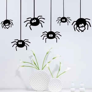 Halloween cartoon spider wall stickers set for window and interior home decoration