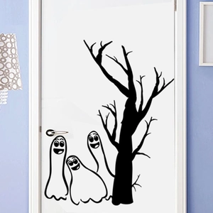 Halloween black ghost tree wall sticker silhouette for creative indoor home decoration