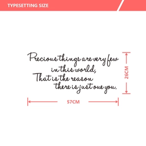 Sticker mural Precious Things en vinyle noir avec dimensions 57x26 cm pour décoration