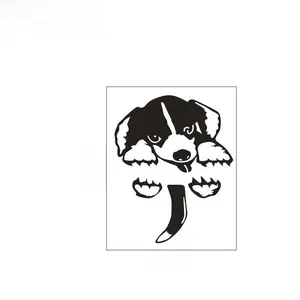 Cartoon puppy wall sticker dimensions 15cm by 10cm showing a peeking dog layout