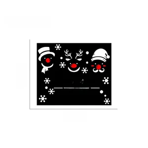 Guide des dimensions pour stickers de Noël avec Père Noël et motifs de renne pour vitre