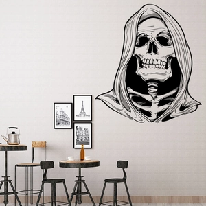 Halloween wall sticker featuring a reaper skull design for modern home decor