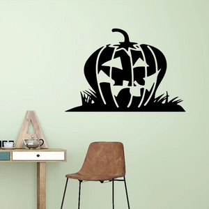 Halloween Black Jack-O-Lantern Pumpkin Silhouette Wall Sticker PVC Waterproof DIY Holiday Decor For Living Room Party