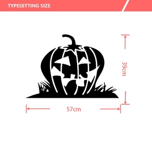 Detailed typesetting size map for Halloween black pumpkin wall sticker 57cm x 39cm