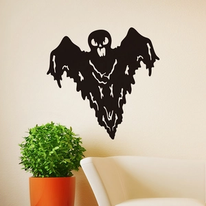 Spooky black ghost silhouette wall decal for Halloween interior home decoration