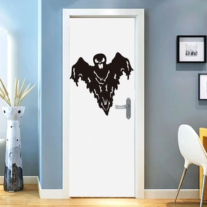 Halloween scary ghost bat wall sticker decoration for home interior white door