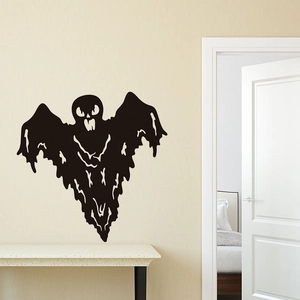 Black spooky ghost silhouette wall sticker for Halloween home interior decoration