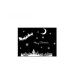 Detail showing Merry Christmas wall sticker size 60x80cm with Santa Claus silhouette