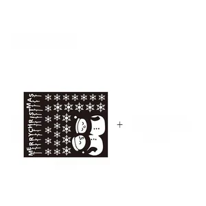 Layout details for Christmas snowman window stickers including 35x45cm and 10x45cm sheets