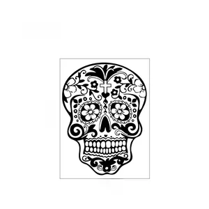 Spécifications de taille pour sticker mural de crâne, 38cm de haut et 51cm de large