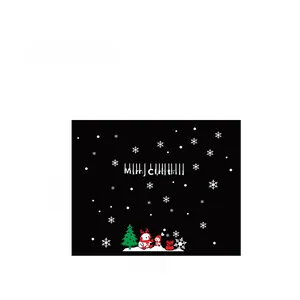 Weihnachtsschneemann Wandaufkleber Display mit Merry Christmas Text, Maße 100cm x 80cm
