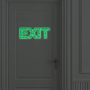Autocollant mural EXIT vert lumineux avec texture en nid d'abeille pour sécurité