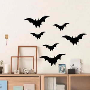 Halloween 3D Black Bat Wall Stickers PVC DIY Bat Wall Decals Set For Living Room Bedroom Window Party Decorations Home Decor