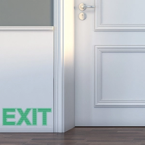Autocollant de sécurité EXIT vert lumineux avec motif en nid d'abeille sur porte