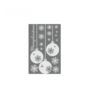 Technical layout showing 72cm x 42cm Christmas wall stickers with snowflakes and ornaments