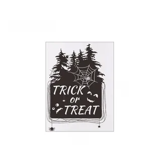 Detail showing Halloween wall sticker dimensions of 58cm by 86cm with spooky tree design