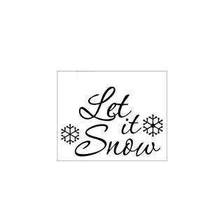 Detailed size chart for Let it Snow vinyl wall decal measuring 52cm by 41cm in width and height