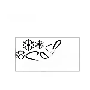 Detail view of Let It Snow wall decal layout showing dimensions 57cm by 28.5cm