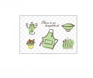 Kitchen oil-proof PET wall sticker dimension guide with cutlery pattern 60x90cm