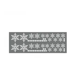 Christmas snowflake window sticker layout diagram showing sizes 20x56cm for home decor