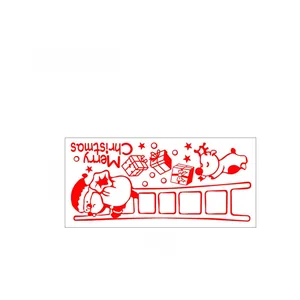 Detail of Christmas wall stickers showing Santa on a ladder with 25cm x 57cm layout