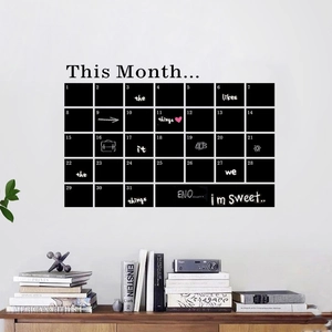 Monthly Calendar Blackboard Wall Sticker Removable PVC Chalkboard Decal DIY Monthly Schedule Planner For Home Office Decor