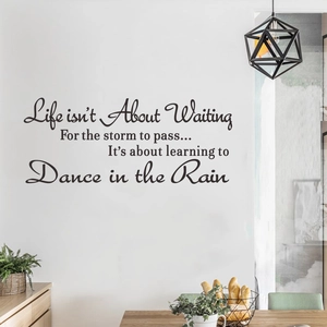 Adesivo murale inglese ispiratore Life isn't about waiting per arredo soggiorno