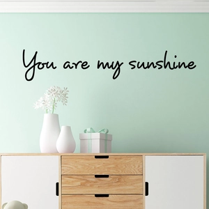 You Are My Sunshine Wall Decal Black PVC Artistic Lettering Quote Wall Sticker For Bedroom Living Room Home Decoration