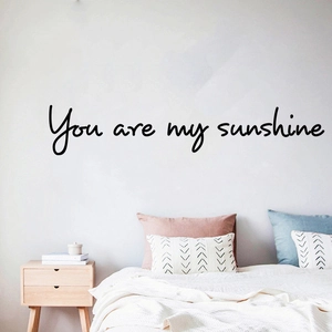 Nordic 'You are my sunshine' black vinyl wall decal for bedroom interior home decoration
