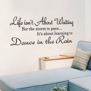Adesivo da Parete Frase Ispiratrice Life Isnt About Waiting PVC Removibile Scritta Decalcomania Decorazione Casa