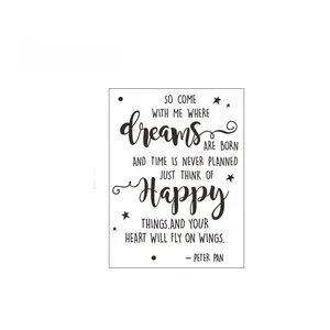 Detail showing Peter Pan vinyl wall sticker dimensions of 45cm by 60cm on white background