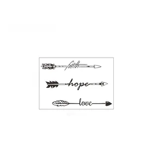 Faith Hope Love vinyl wall decal set with arrow designs, dimensions 42cm x 65cm