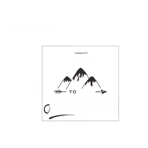 Detailed view of Mountain Art Wall Decal showing dimensions 57x55cm for home decor