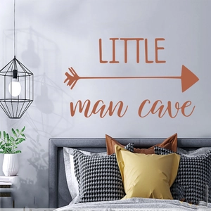 LITTLE man cave wall sticker with arrow design for nursery room interior decoration
