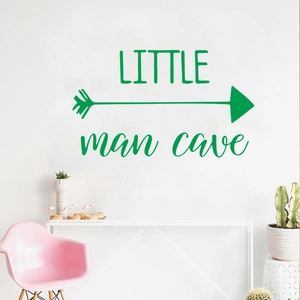 LITTLE man cave green wall decal with arrow design for boys bedroom nursery wall decor