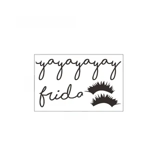 Detailed layout design for closed eyelashes wall sticker with S size measurements