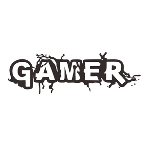 Detailed view of GAMER wall decal sticker with crackle texture for gaming room decor