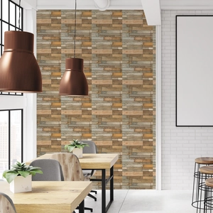 Self-adhesive PVC wall stickers with multi-color retro wood grain pattern for home decor