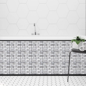 Self-adhesive marble pattern brick wall stickers for bathroom and kitchen decor