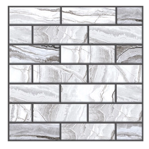 Self-adhesive 3D marble brick wall stickers for kitchen and bathroom decor